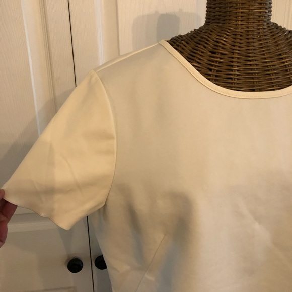 Ann Taylor , Vegan leather,White Top , Sz L - Picture 5 of 11